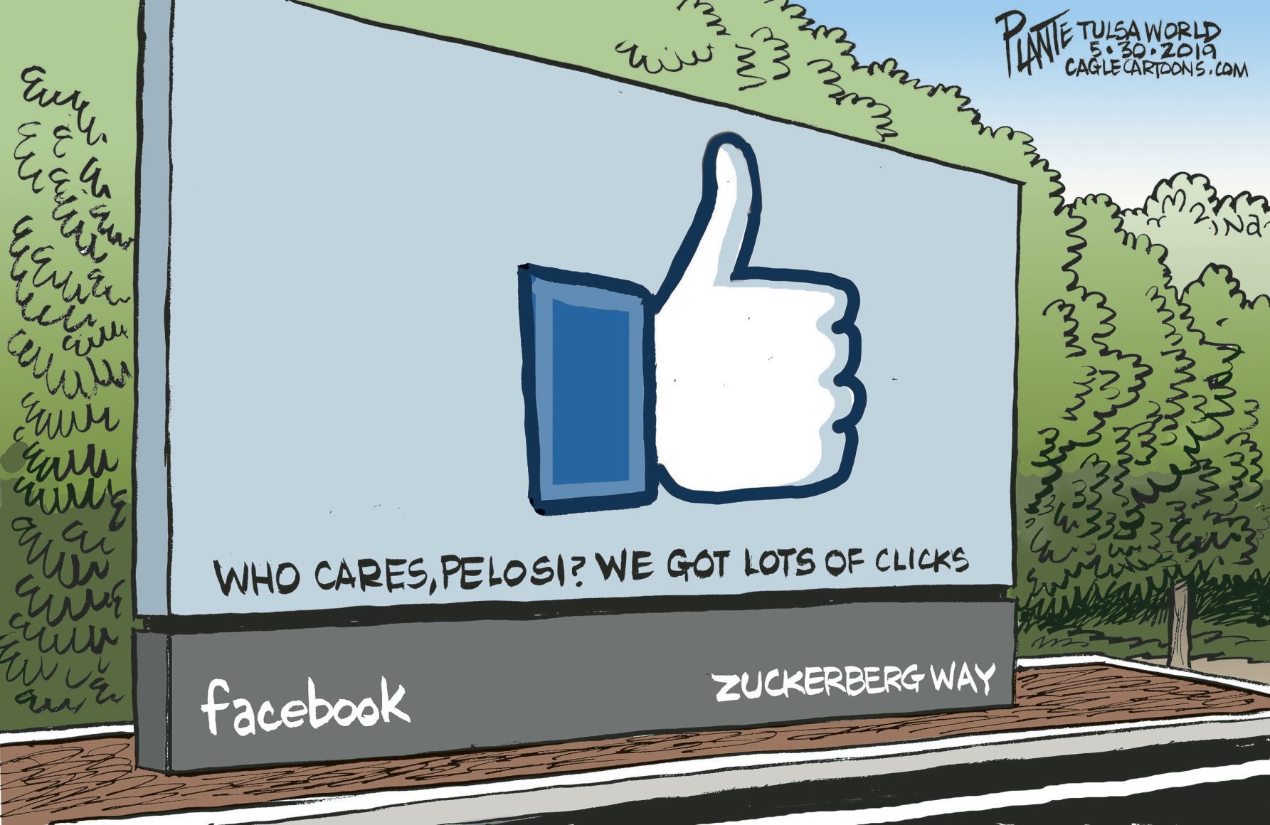 Bruce Plante Cartoon: Zuckerberg Way